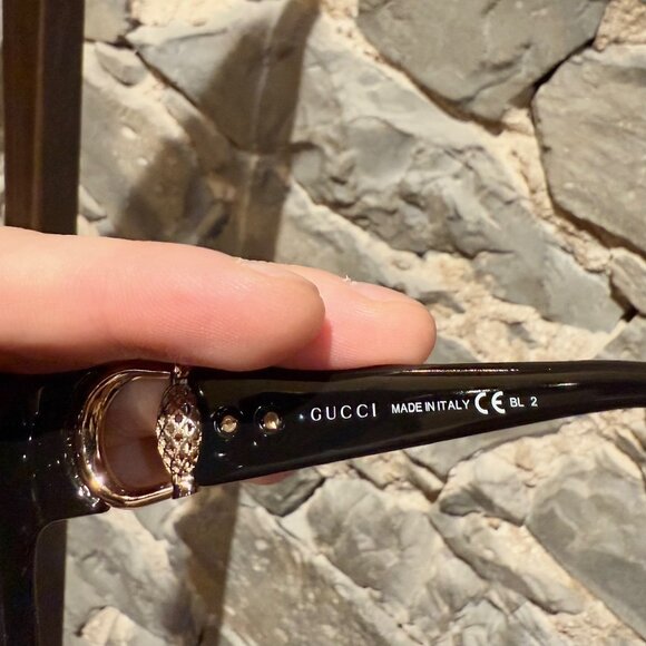 Gucci GG3727 Black Diamantissima Horsebit Oversized Square Sunglasses - Picture 5 of 12